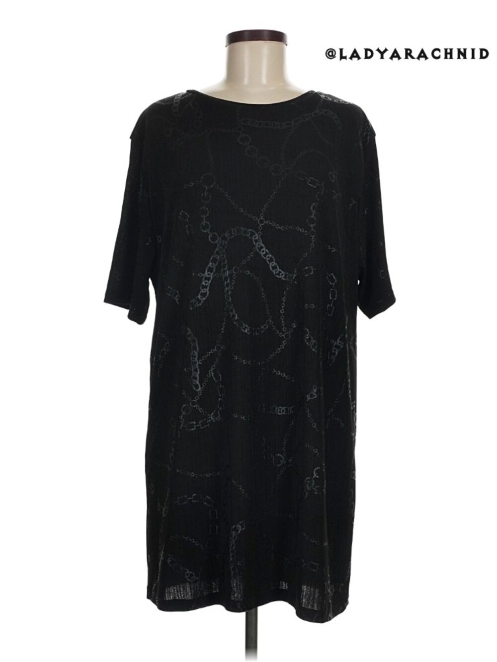 DISTURBIA Fortune oversized chain print tee dress - Picture 6 of 9